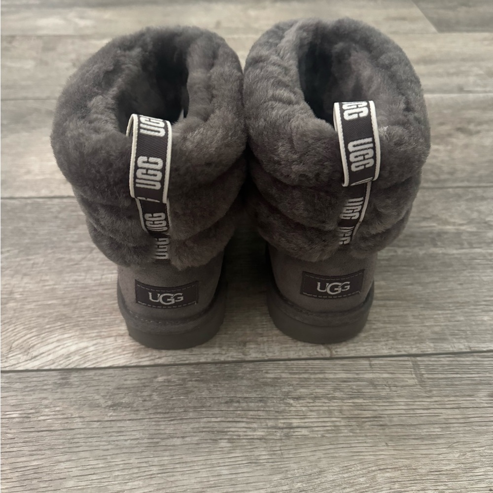 UGG Gray Fluffy Boots
